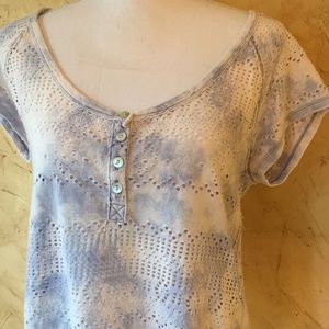 Free people tie dye washed cotton distressed tee